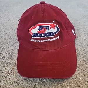 USA Hockey National Championship Zephyr Hat Cap Burgundy Adjustable One Size NWT